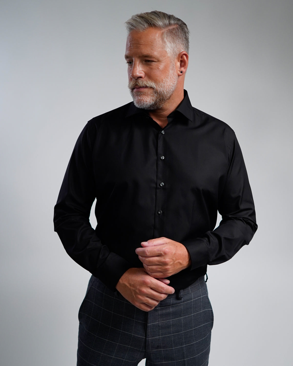 Non-iron business shirt black (Art. 1003)