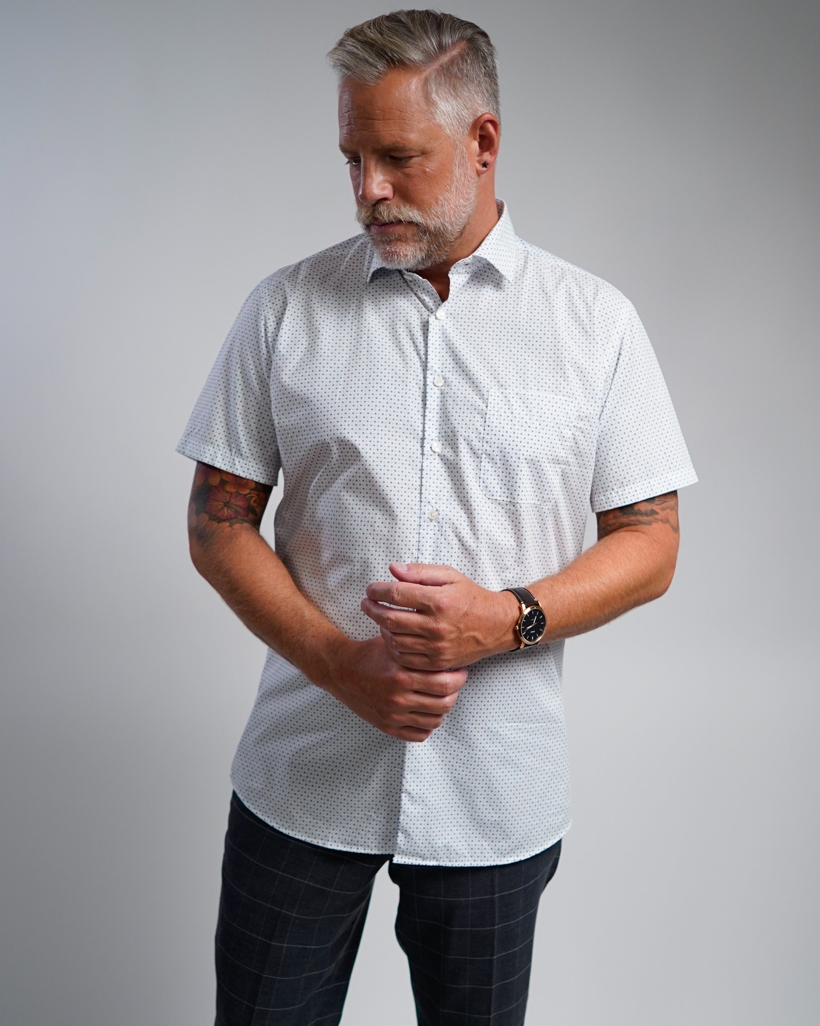 Chemise d'affaires de haute qualité avec motif imprimé Modern Fit (coupe droite / art. 1161-M-KA)