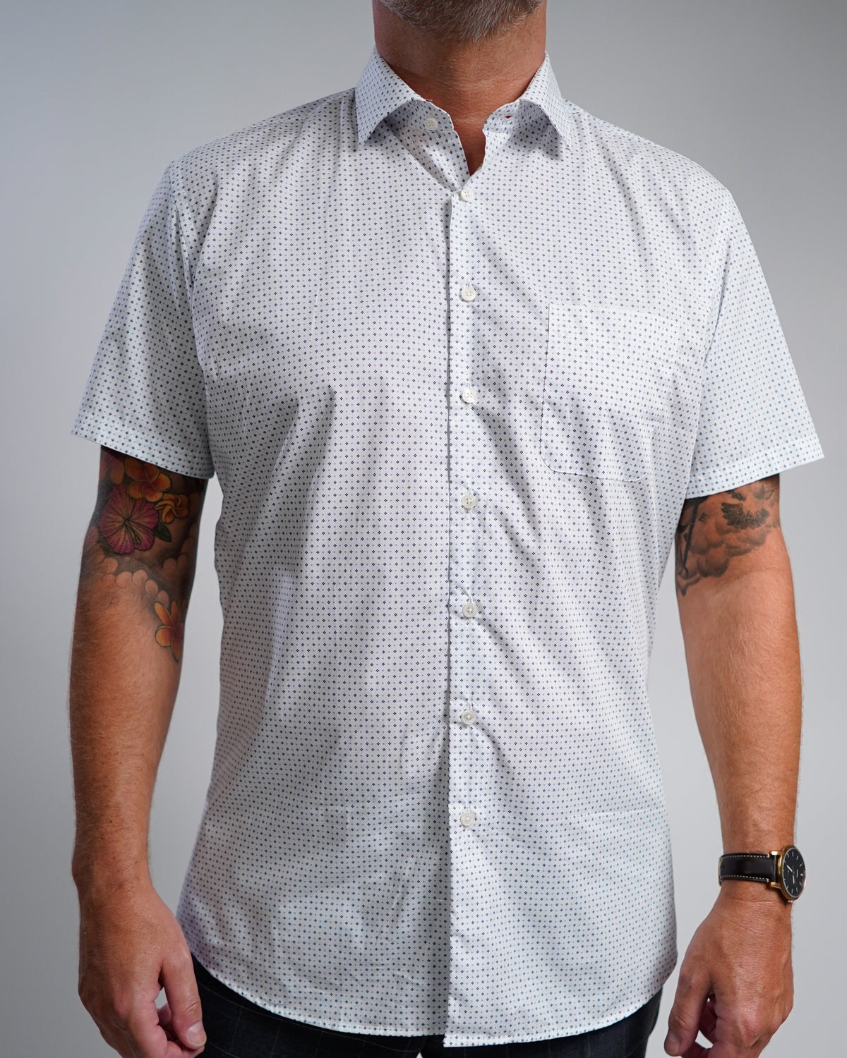 Hochwertiges Businesshemd mit Printmuster Modern Fit (gerade geschnitten / Art. 1161-M-KA)