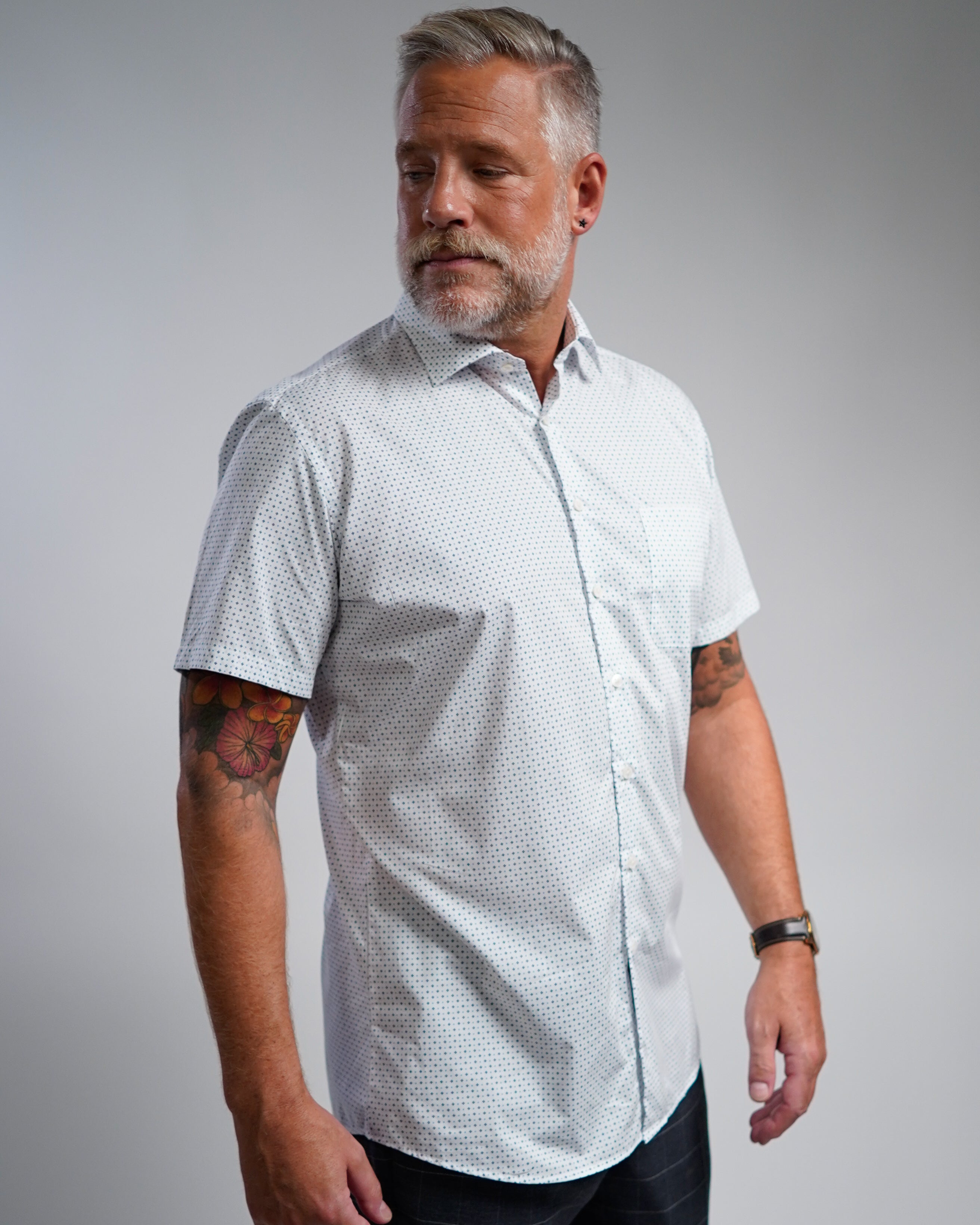 High-quality business shirt with print pattern Modern Fit (straight cut / Art. 1161-M-KA)