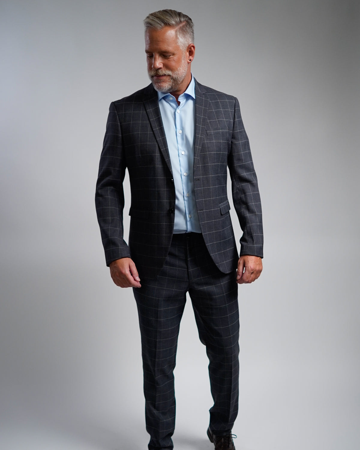 Non-iron business shirt light blue modern fit (straight cut / Art. 1002-M-KA)