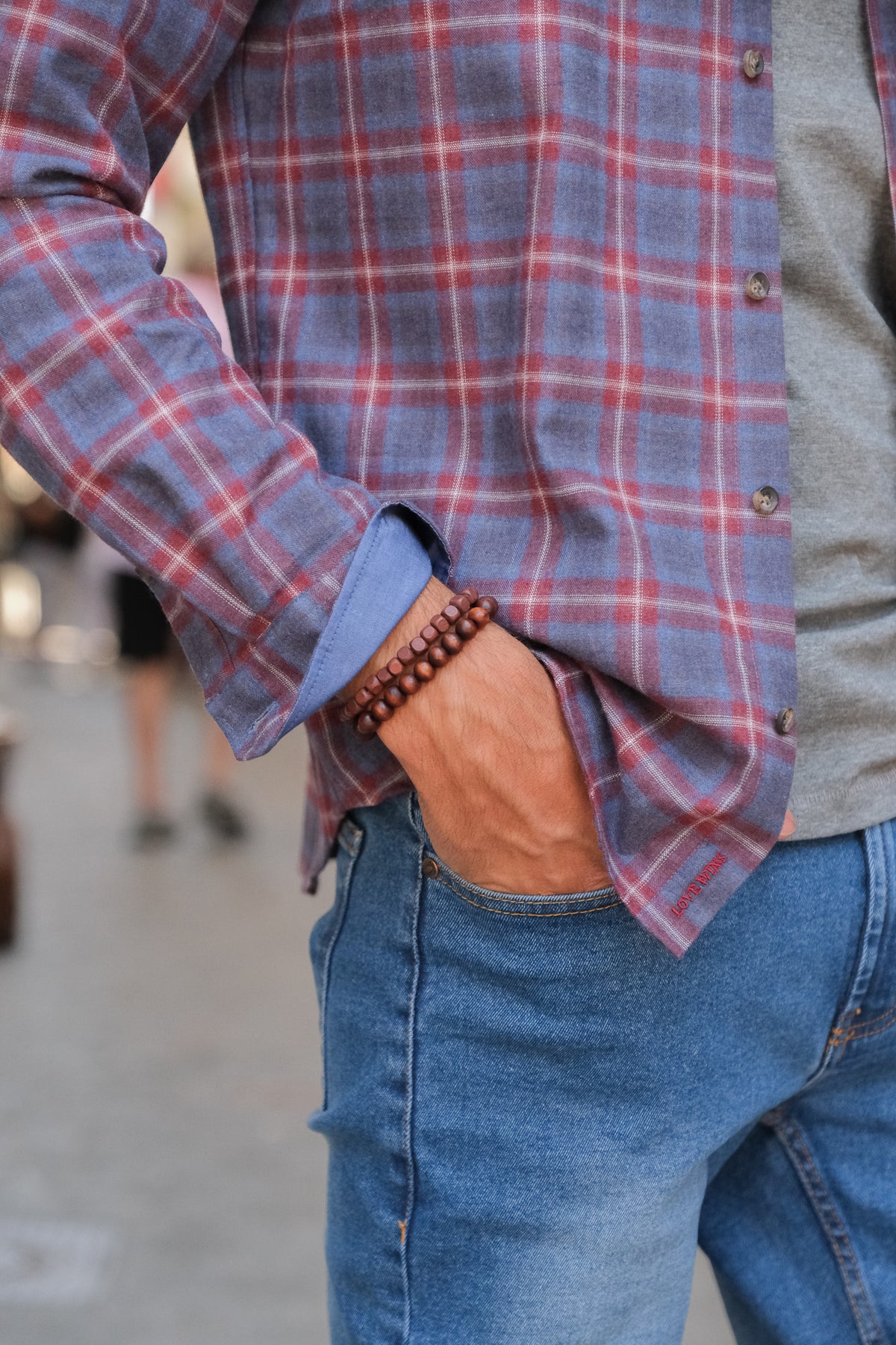 chemise en flanelle avec motif à carreaux rouge/bleu (art. 2132-C)