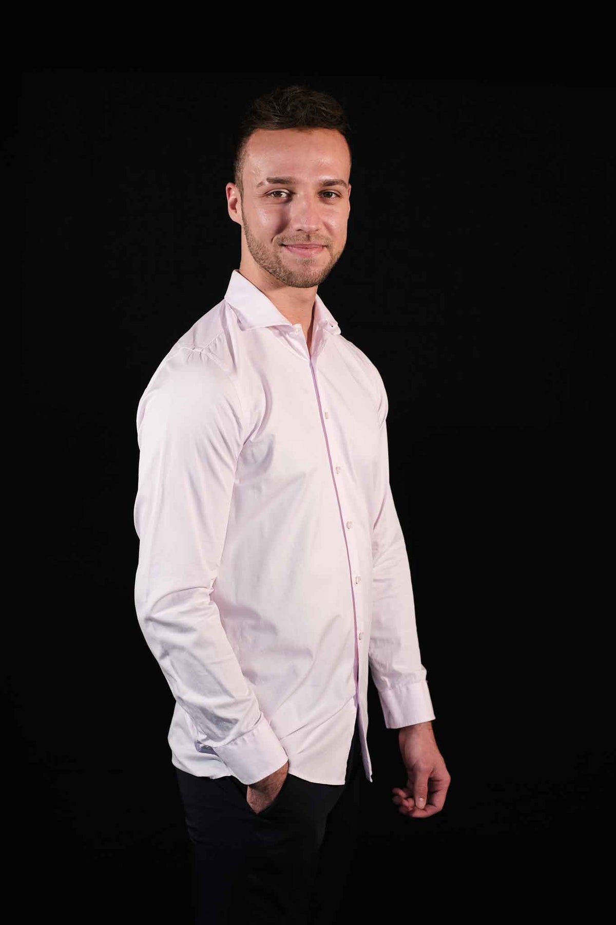 High-quality business shirt pink fitted (slim fit / Art. 1106-F)