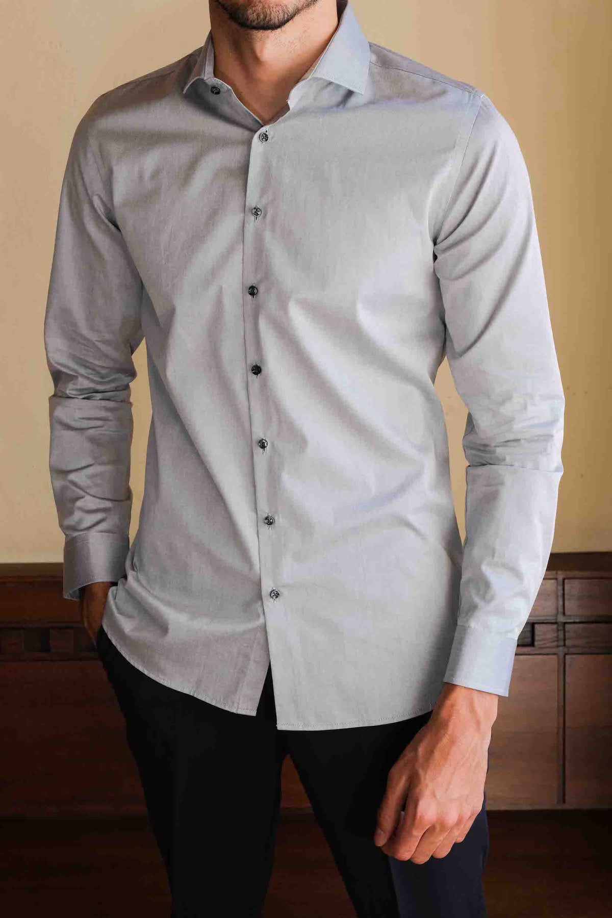 High Quality Twill Shirt Pink Modern Fit (Straight Cut)