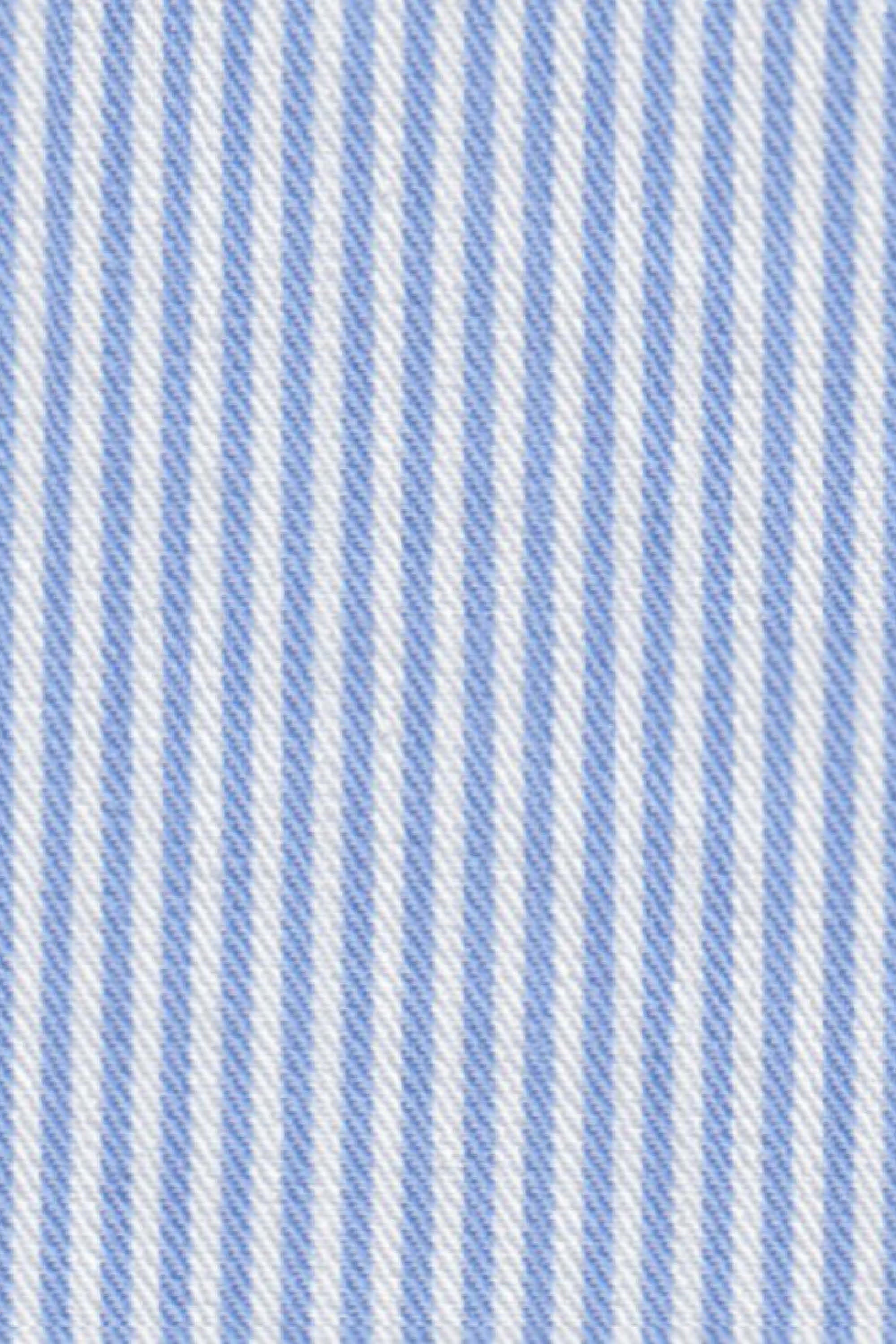 Hochwertiges Twill-Hemd Streifen Hellblau Fitted (schmal geschnitten)