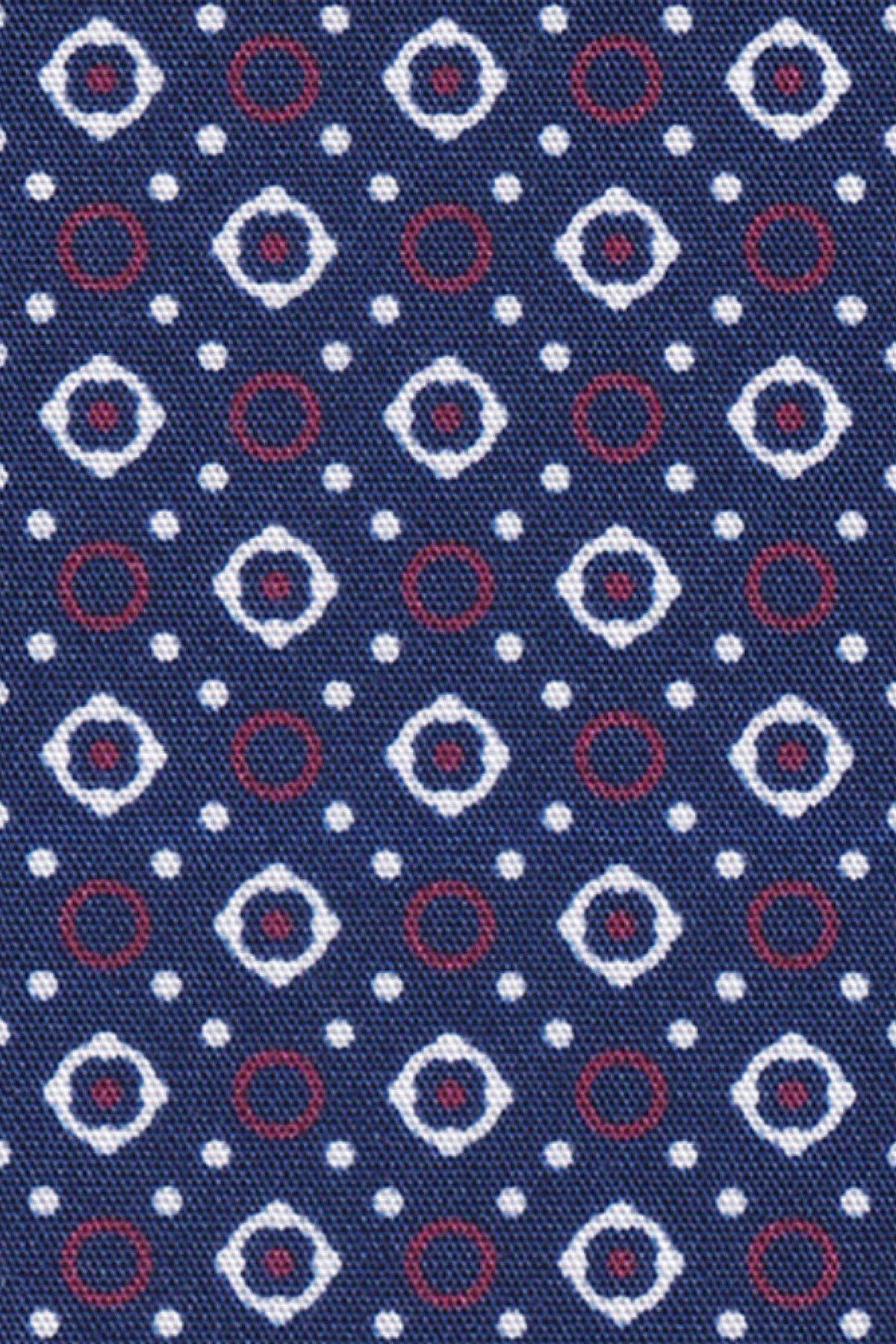 Chemise de loisir imprimée avec motif graphique en marine/blanc/rouge (Art. 2117-C)