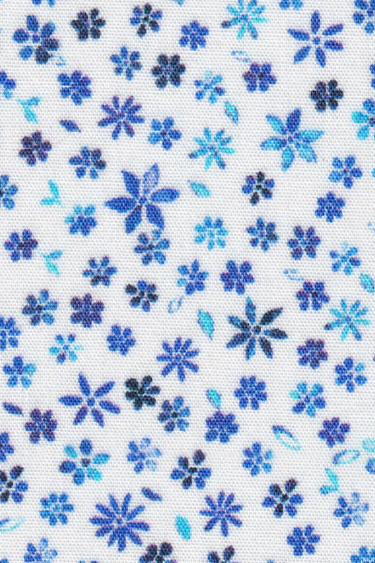 Casual shirt with floral pattern in blue/white (Art. 2218-C)