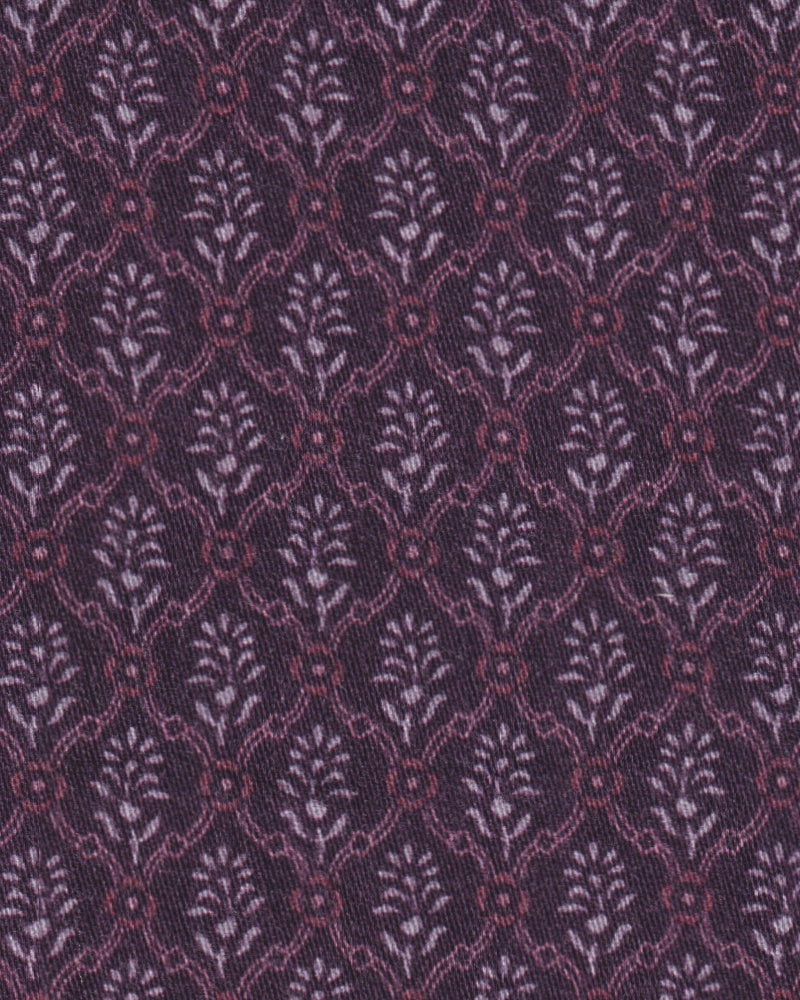 Casual shirt with floral print Bordeaux (Art. 2312-C)