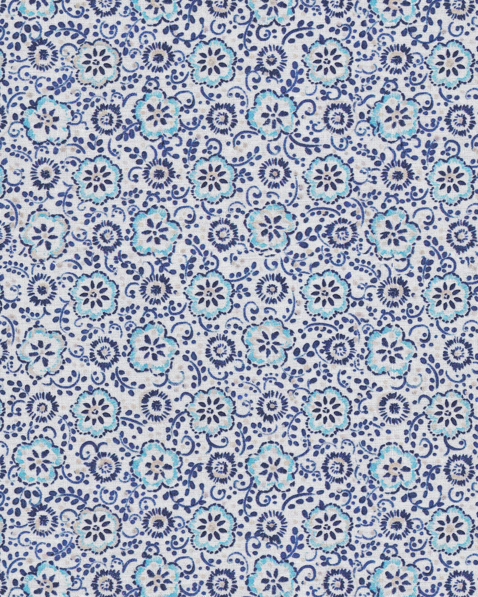 Casual shirt with floral print in blue (Art. 2502-C-KA)