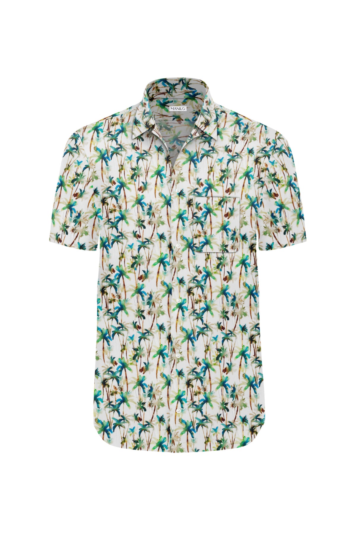 Chemise hawaïenne avec motif imprimé en vert (art. 2202-BS)