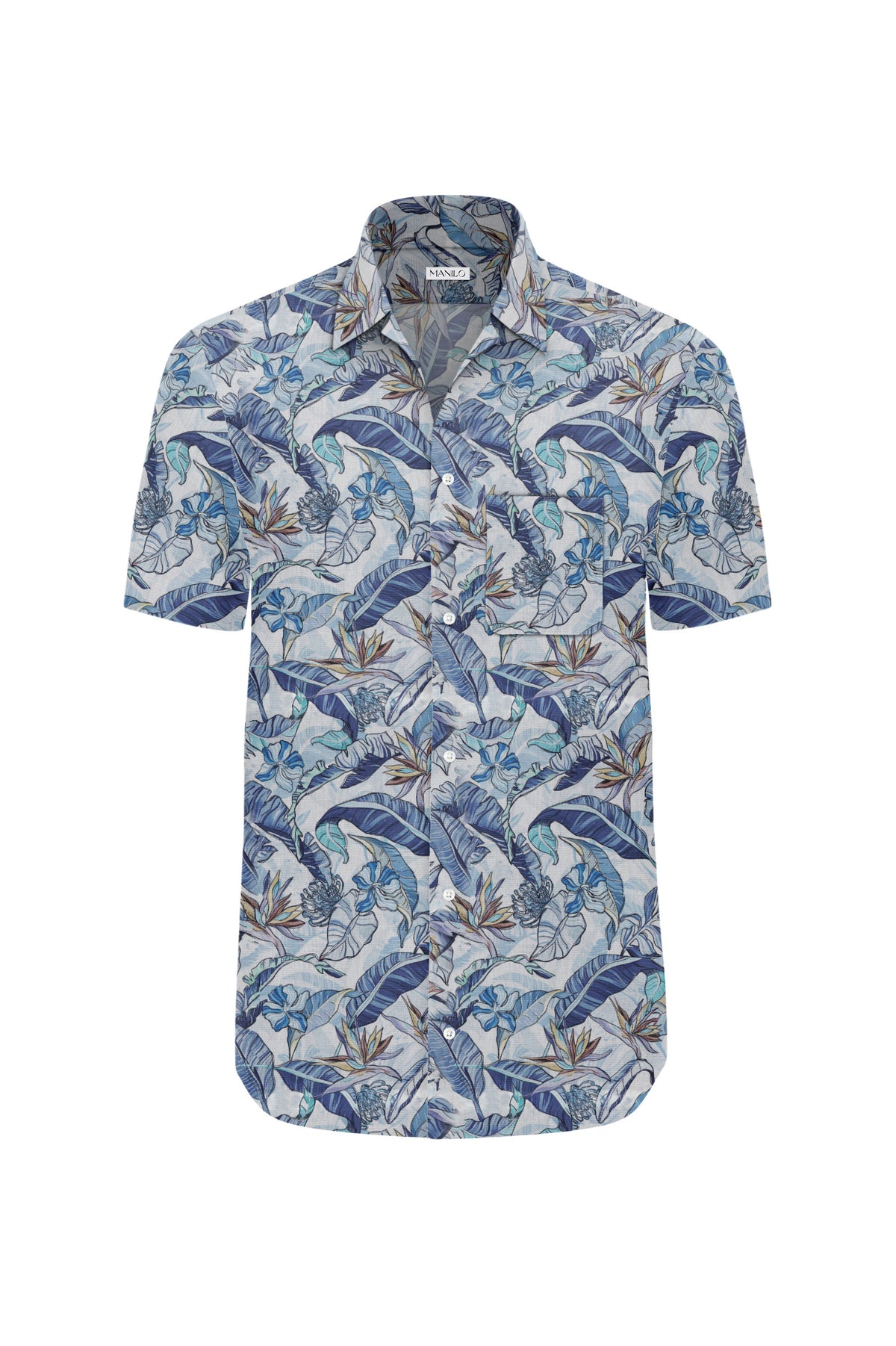 Chemise hawaïenne avec imprimé floral en bleu (art. 2542-BS)