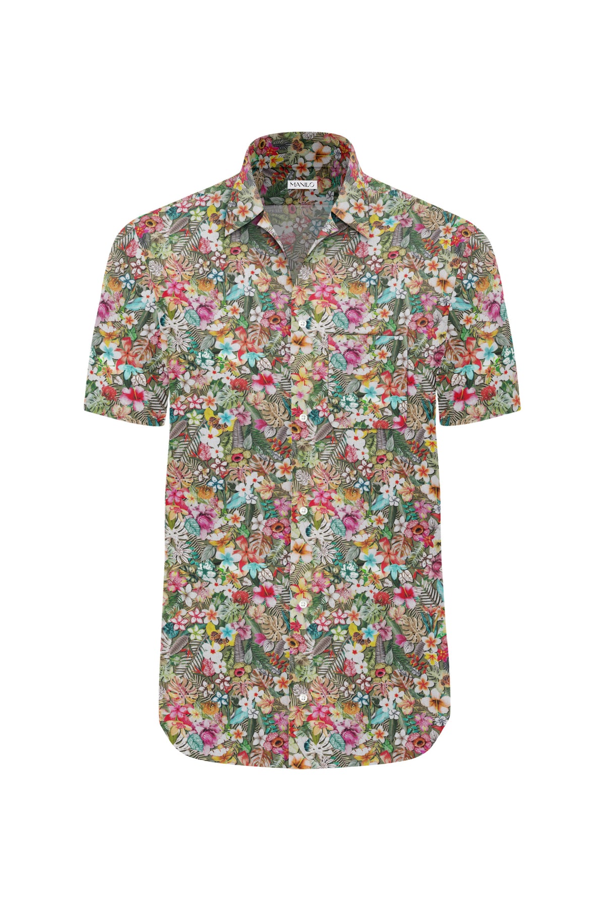 Hawaiian shirt with colorful floral print (Art. 2544-BS)