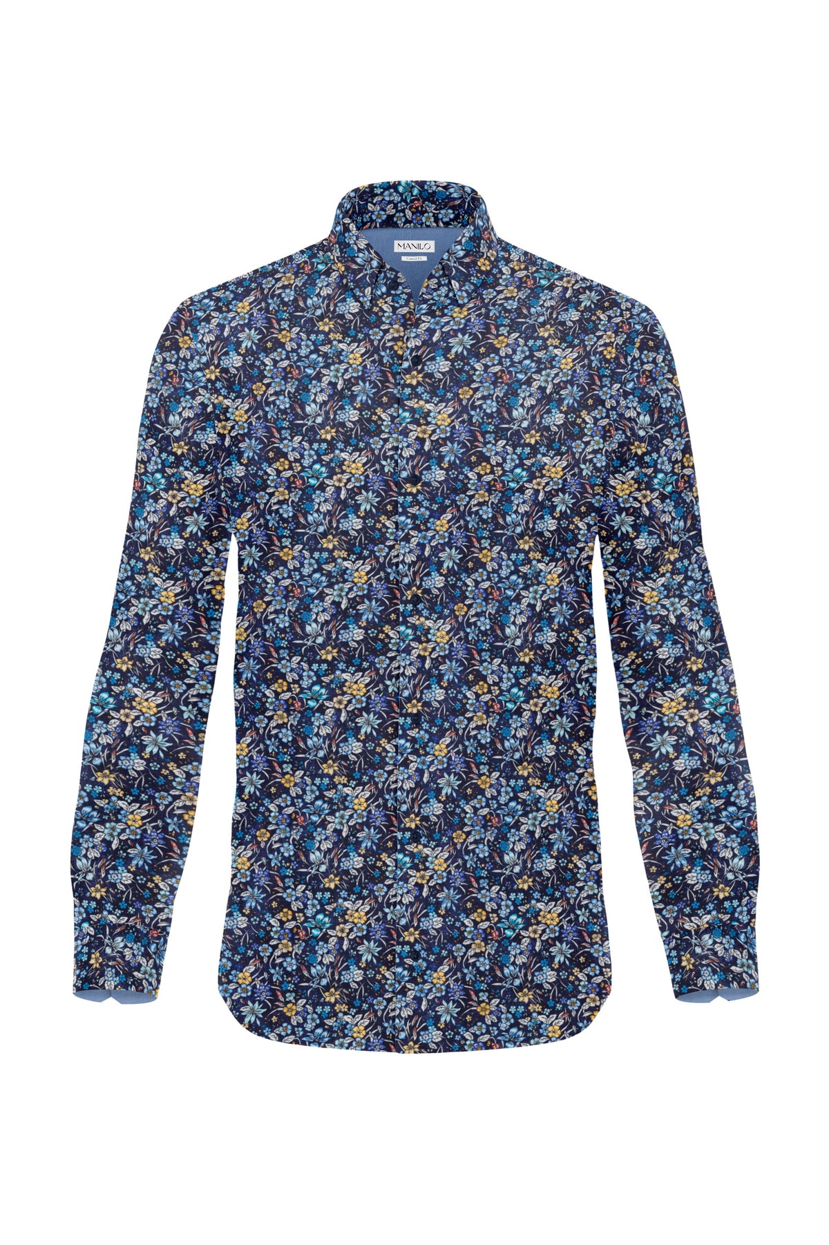 Casual shirt with floral pattern in navy (Art. 2211-C)