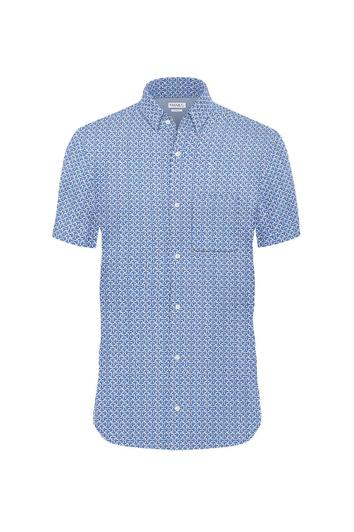 Casual shirt with floral pattern in blue/white (Art. 2213-C-KA)