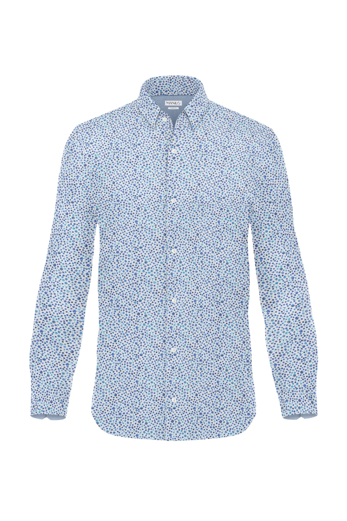 Casual shirt with floral pattern in blue/white (Art. 2218-C)