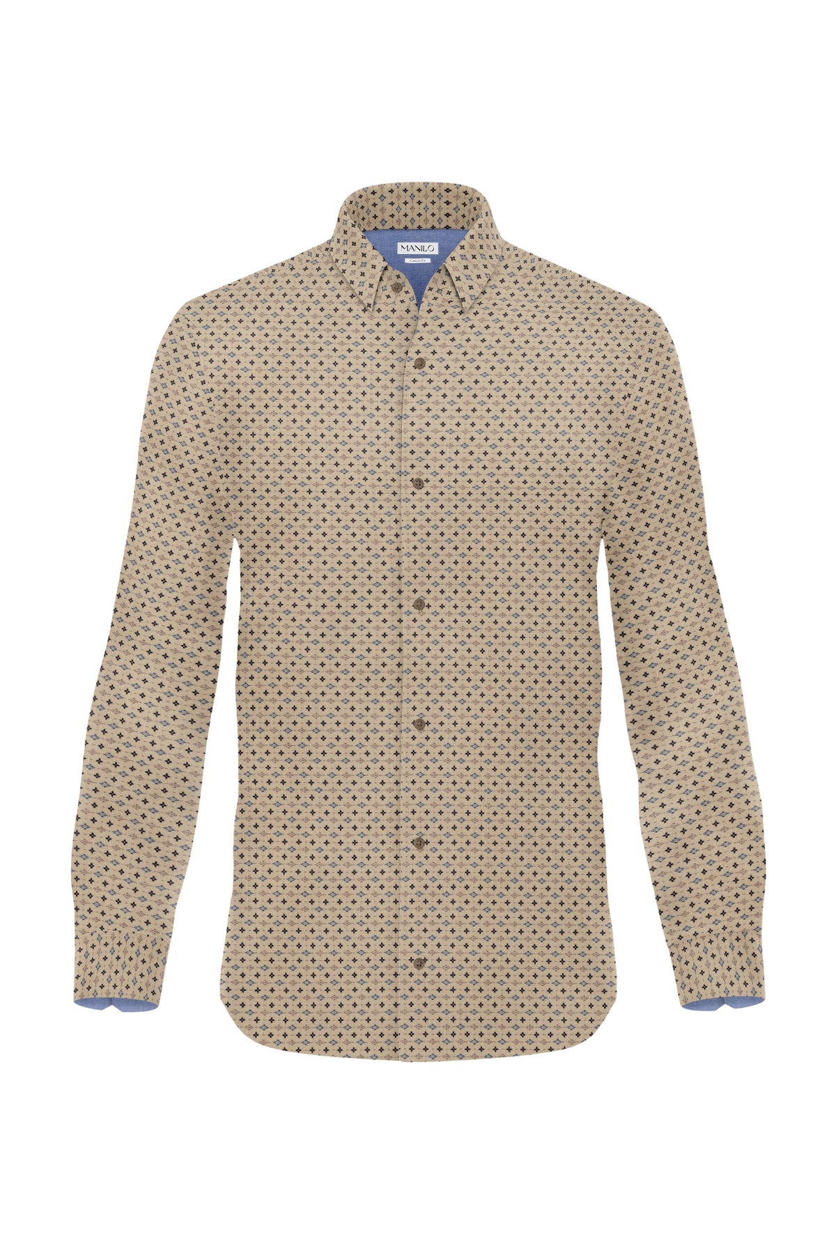 Chemise de loisir avec motif graphique en beige (art. 2232-C)