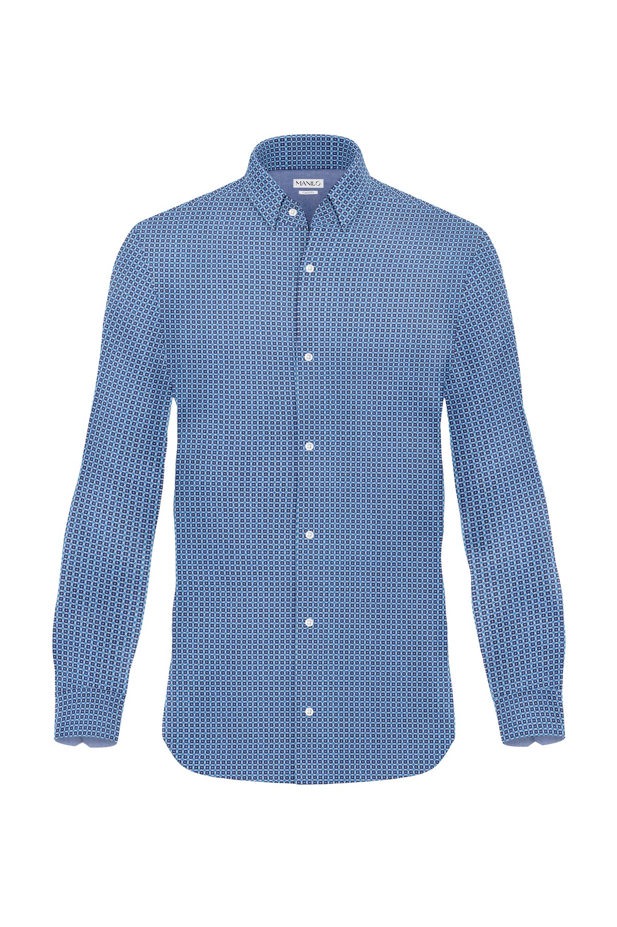 Chemise de loisir avec motif graphique en bleu (art. 2235-C)