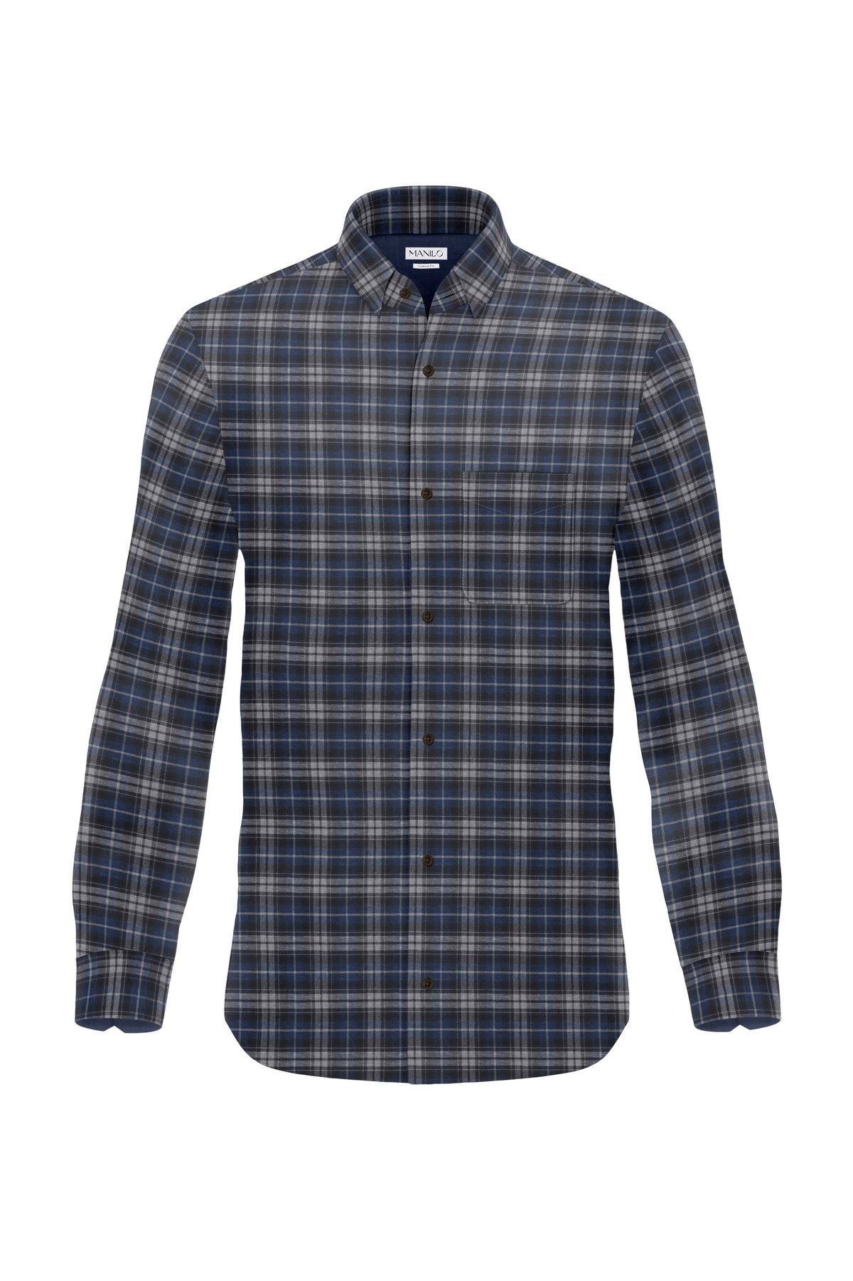 Chemise Flanel avec des styles de bleu / gris (art. 2376-c)