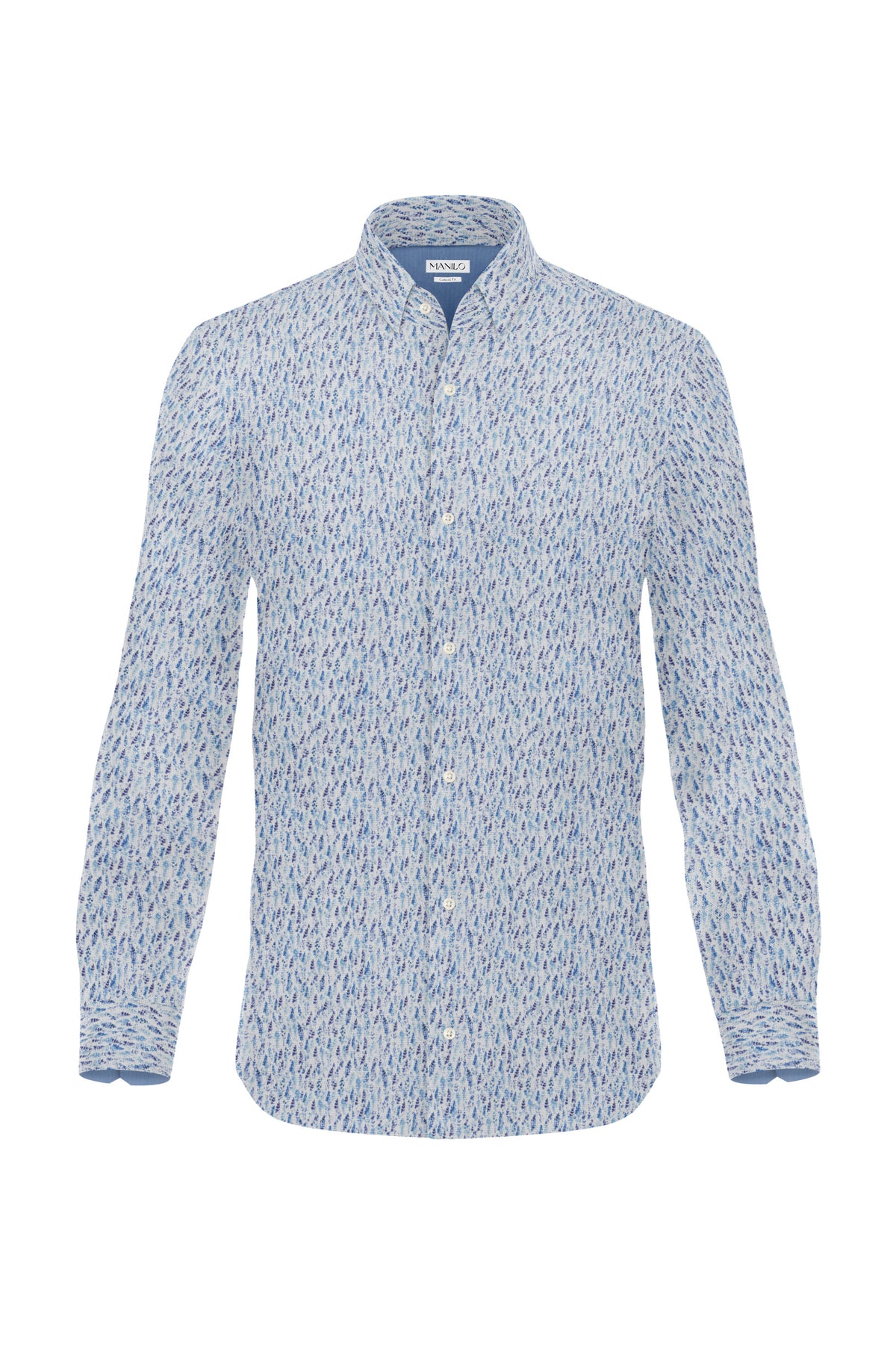 Chemise décontractée à imprimé floral bleu (art. 2504-C)