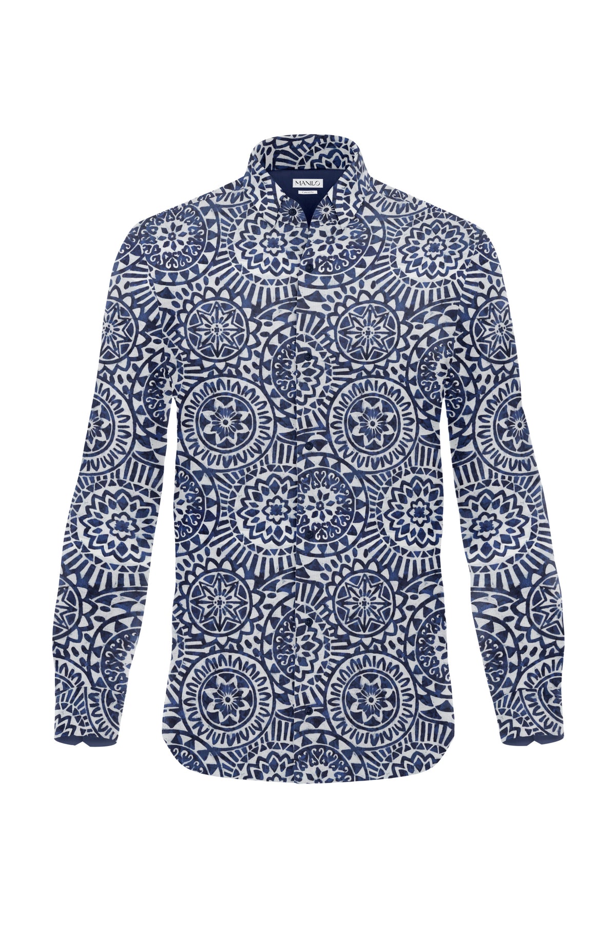 Casual shirt with graphic print in navy (Art. 2511-C)