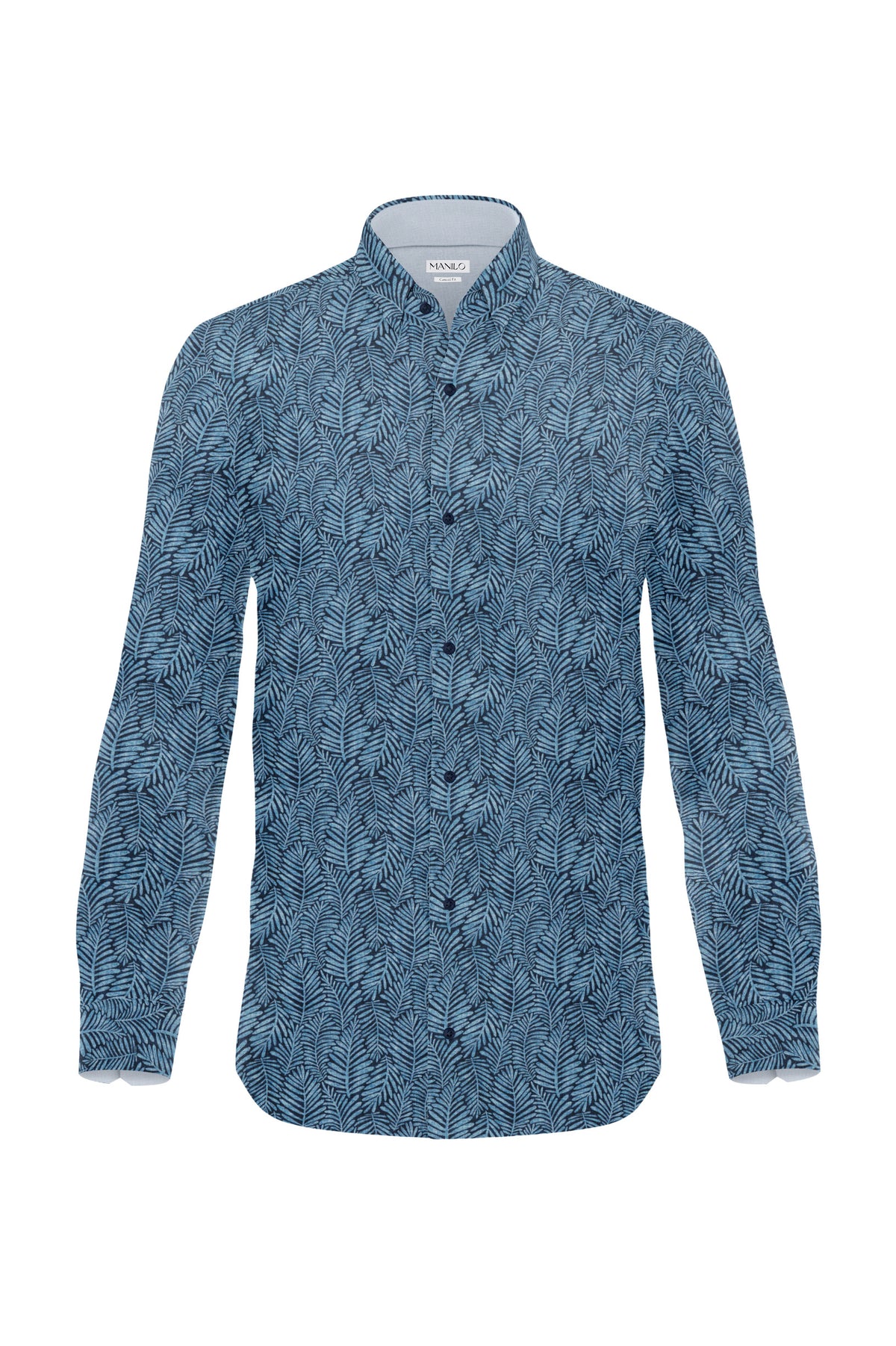 Casual shirt with graphic print in blue (Art. 2517-C)