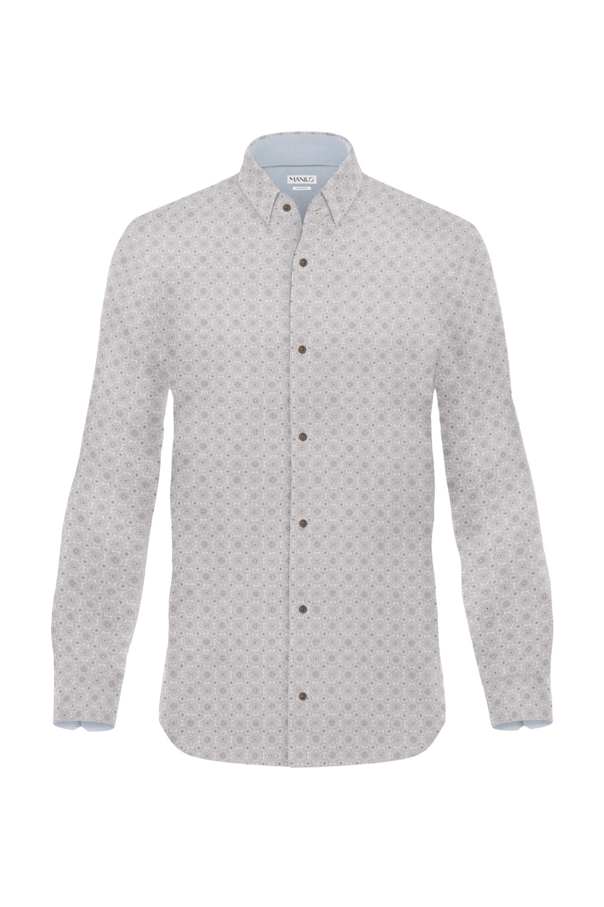 Chemise décontractée avec imprimé graphique en beige (art. 2518-C)