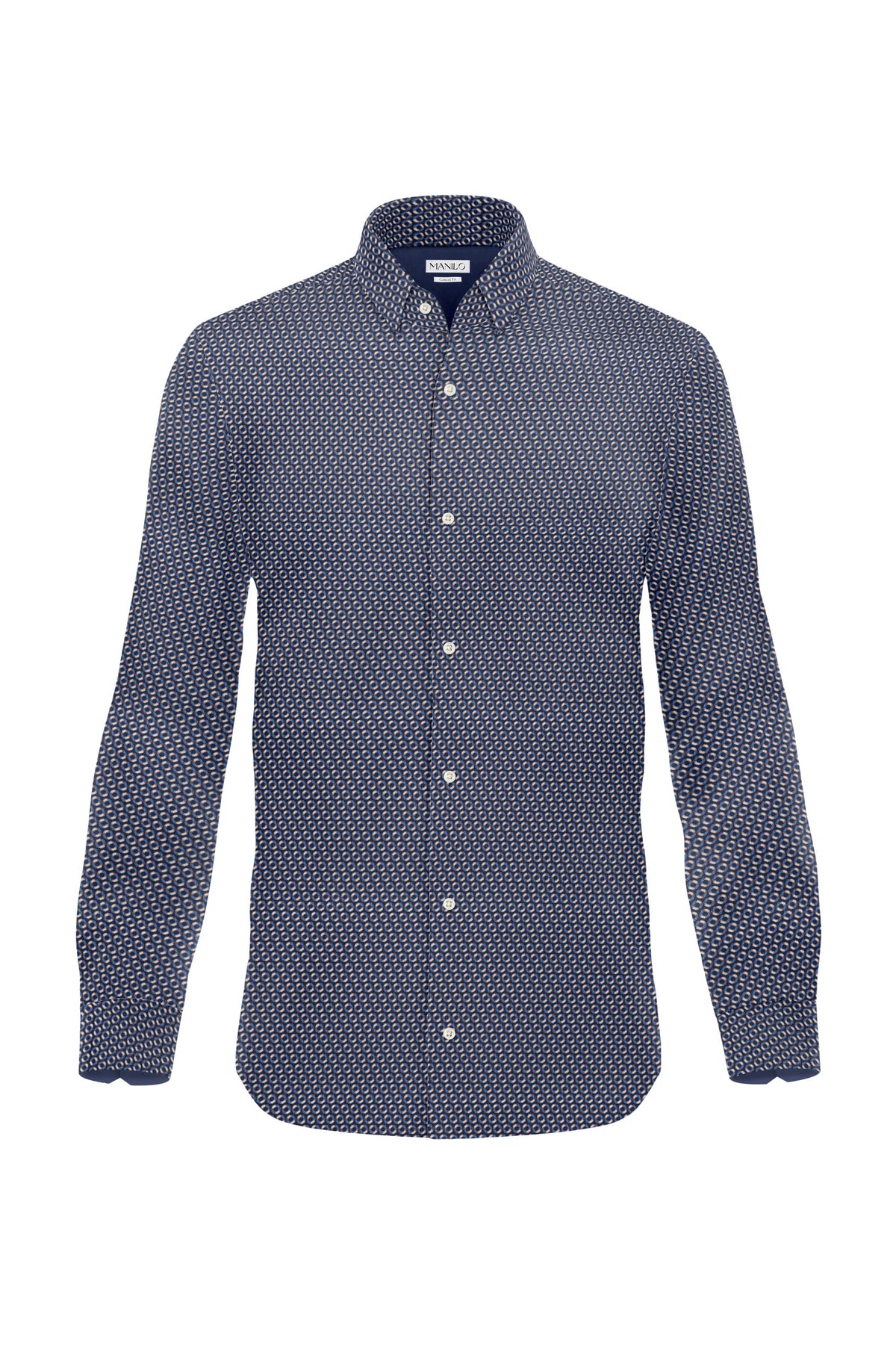 Casual shirt with lifebuoy print in blue (Art. 2534-C)