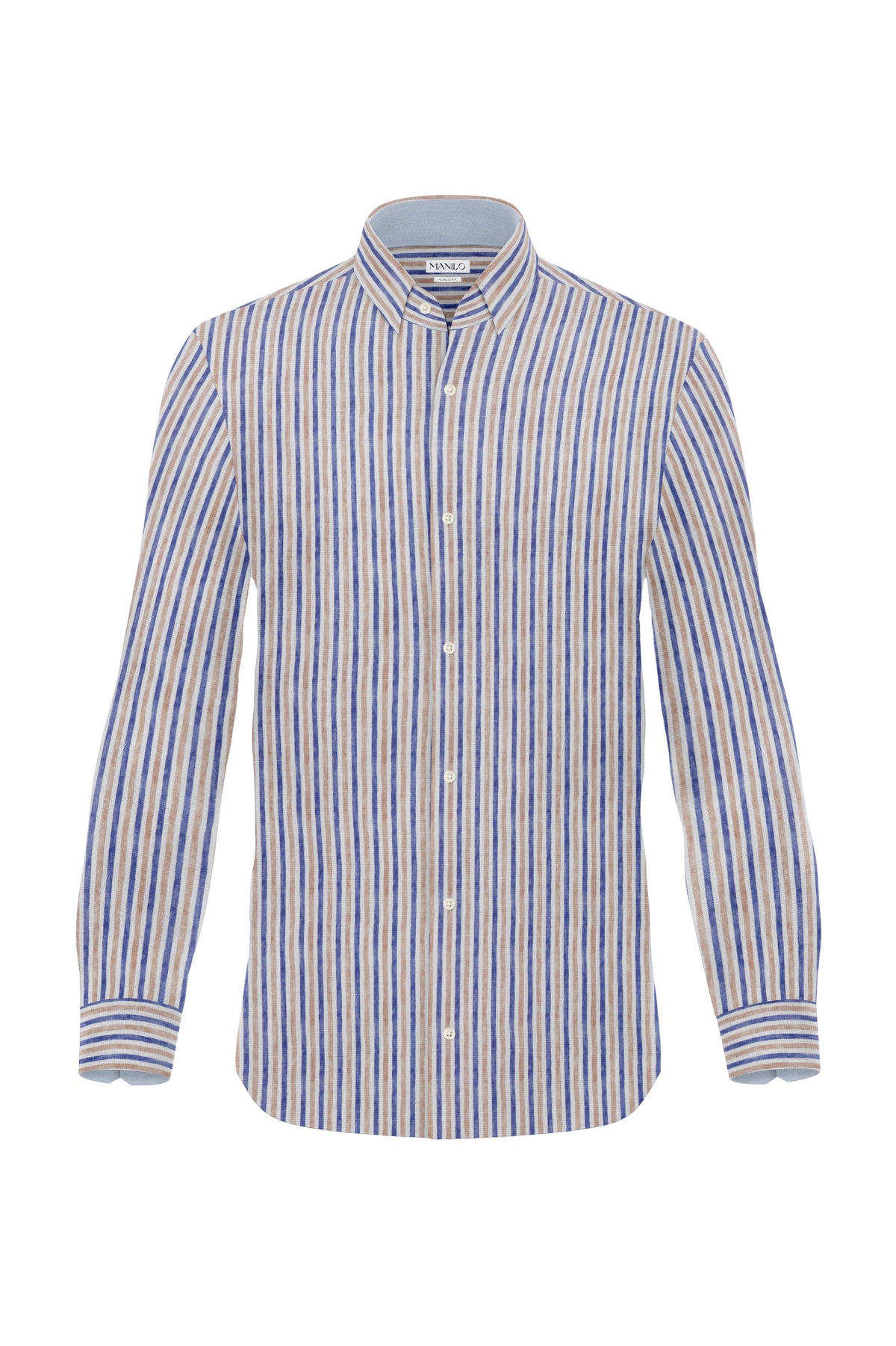 Casual shirt with stripes in beige (Art. 2556-C)