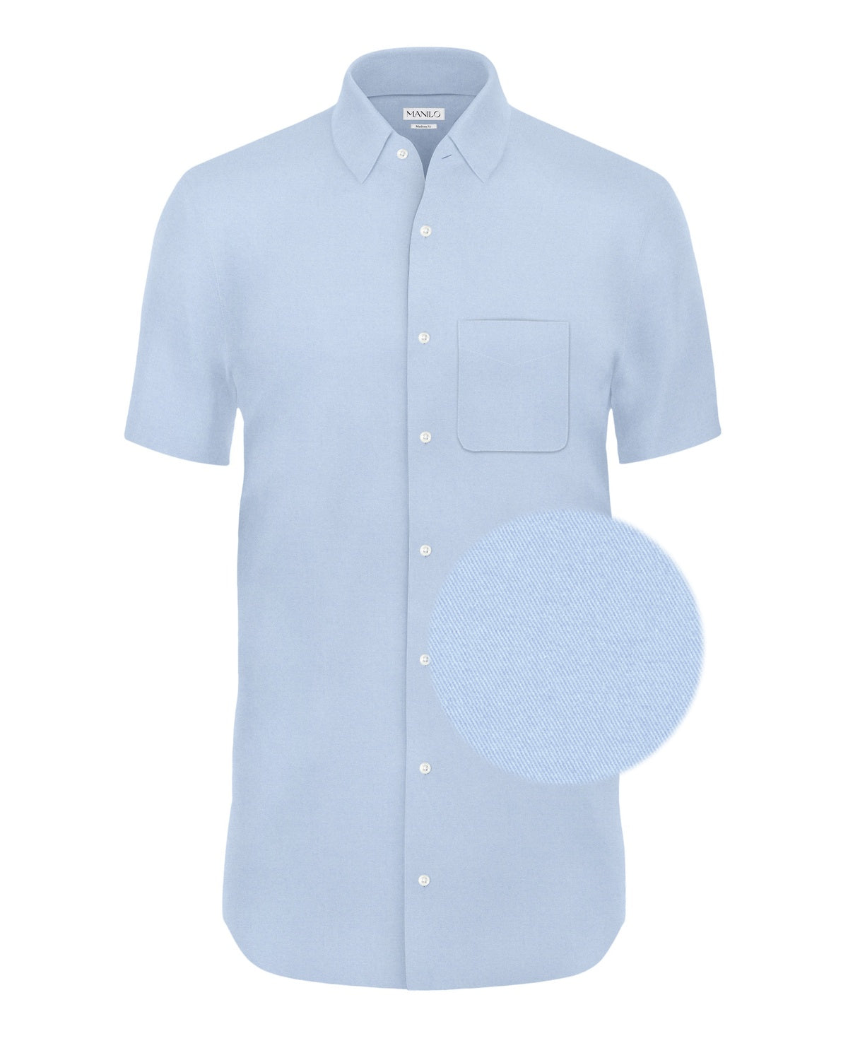 Non-iron business shirt light blue modern fit (straight cut / Art. 1002-M-KA)