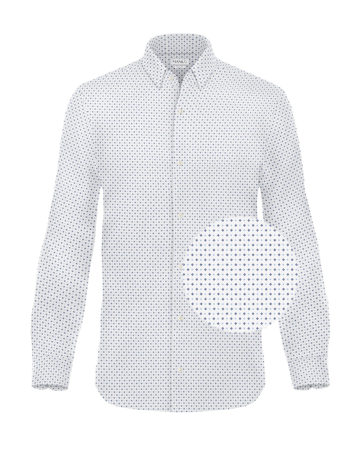 Casual shirt with minimal print white (Art. 1161-C)