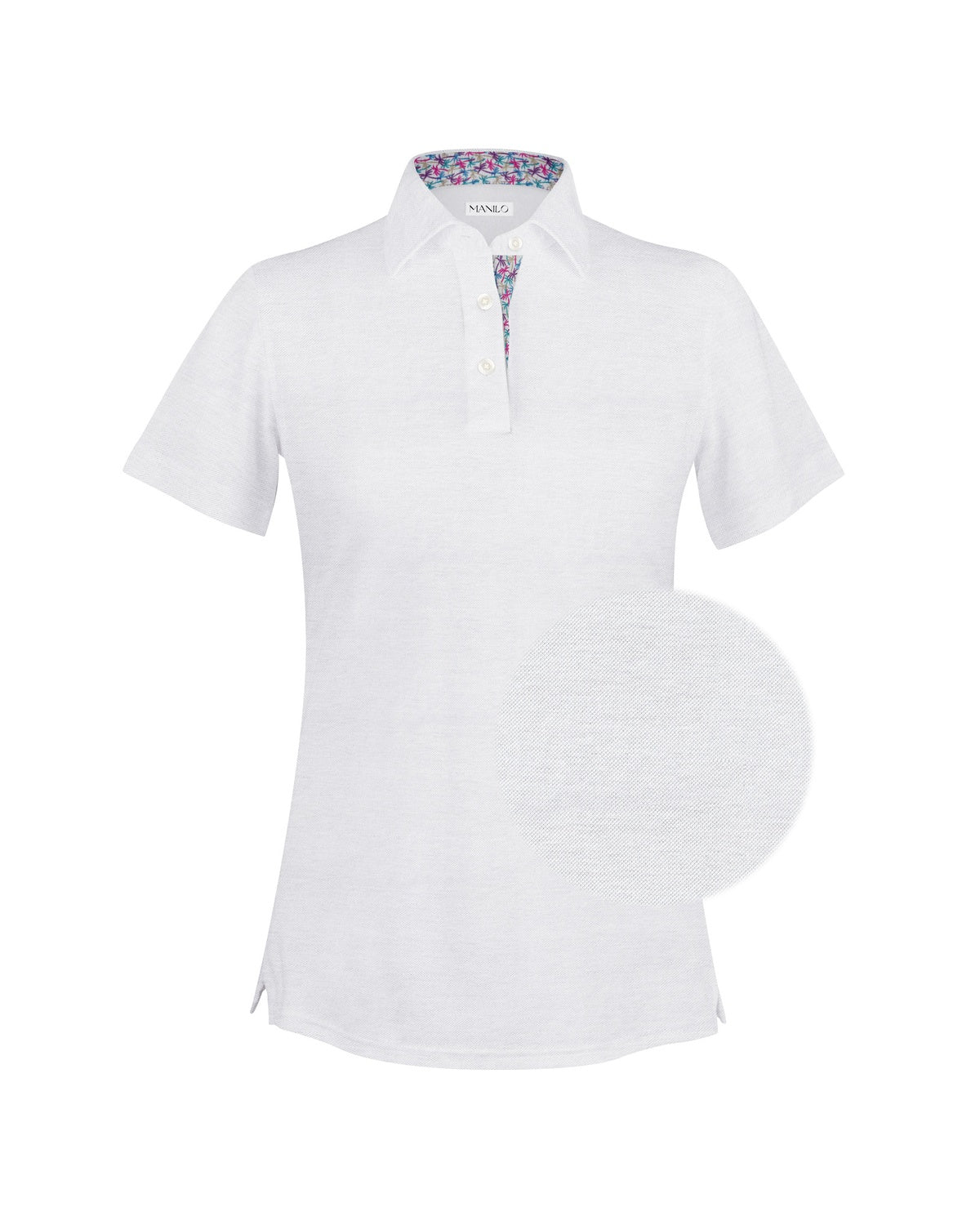 Polo à manches courtes LOUISE en col et boutonnage blanc (art. 2171D-L-KA)