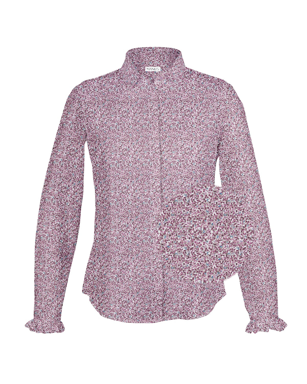 Stretch-Bluse ÉLODIE mit Blumenprint in Rosa (Art. 2201D-E-K)