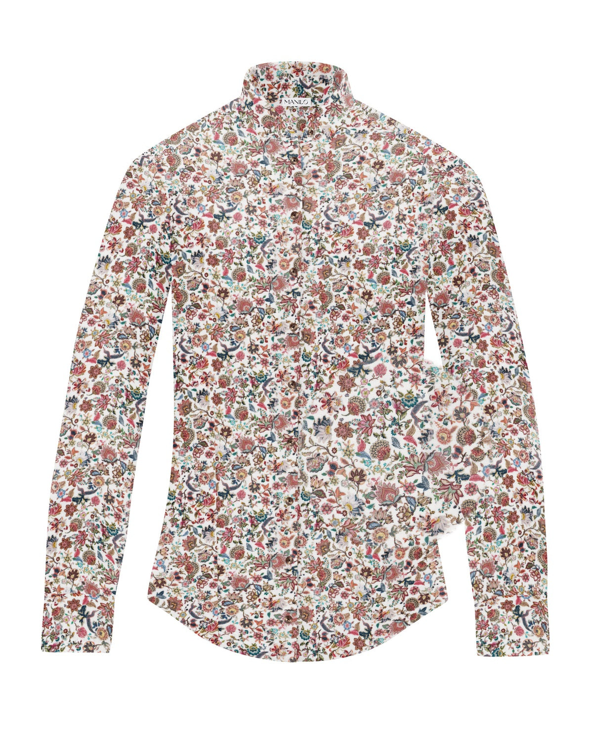 Stretch-Bluse SOPHIE mit Blumenprint in Off-White (Art. 2222D-S)