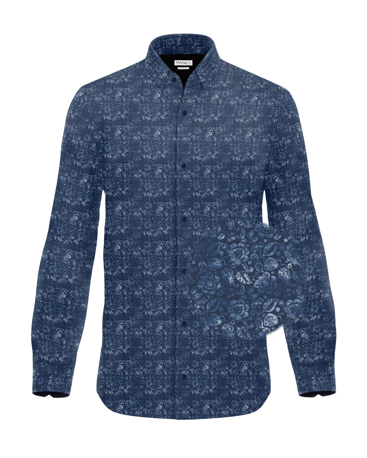 Casual shirt with floral print blue (Art. 2309-C)