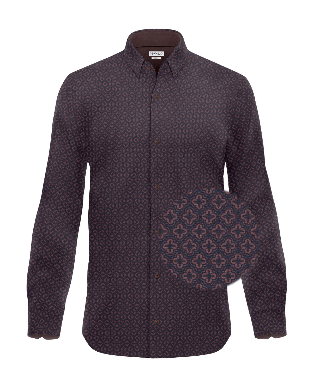 Casual shirt with graphic print brown (Art. 2331-C)