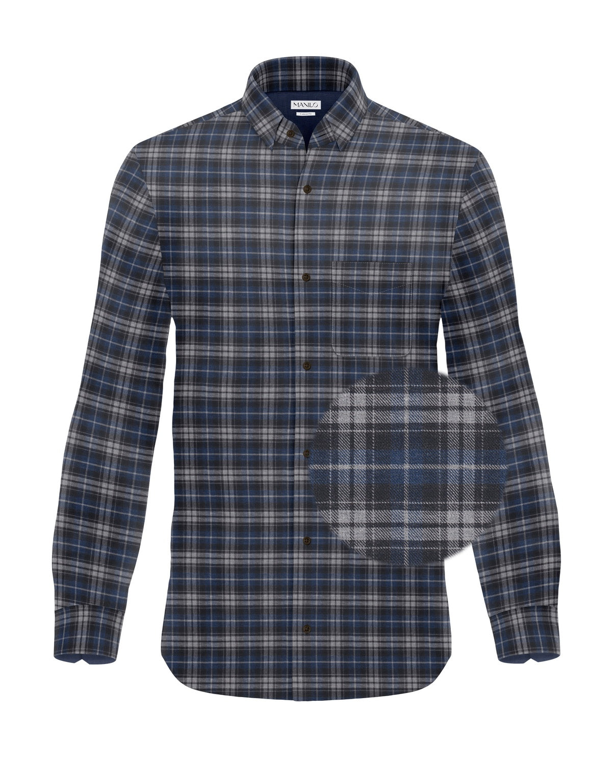 Chemise Flanel avec des styles de bleu / gris (art. 2376-c)