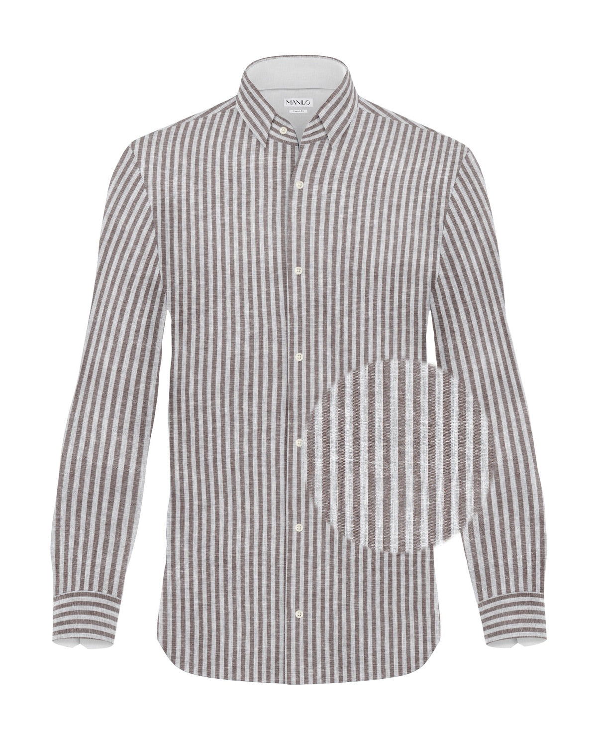 Chemise en lin à rayures marron (art. 2574-C)