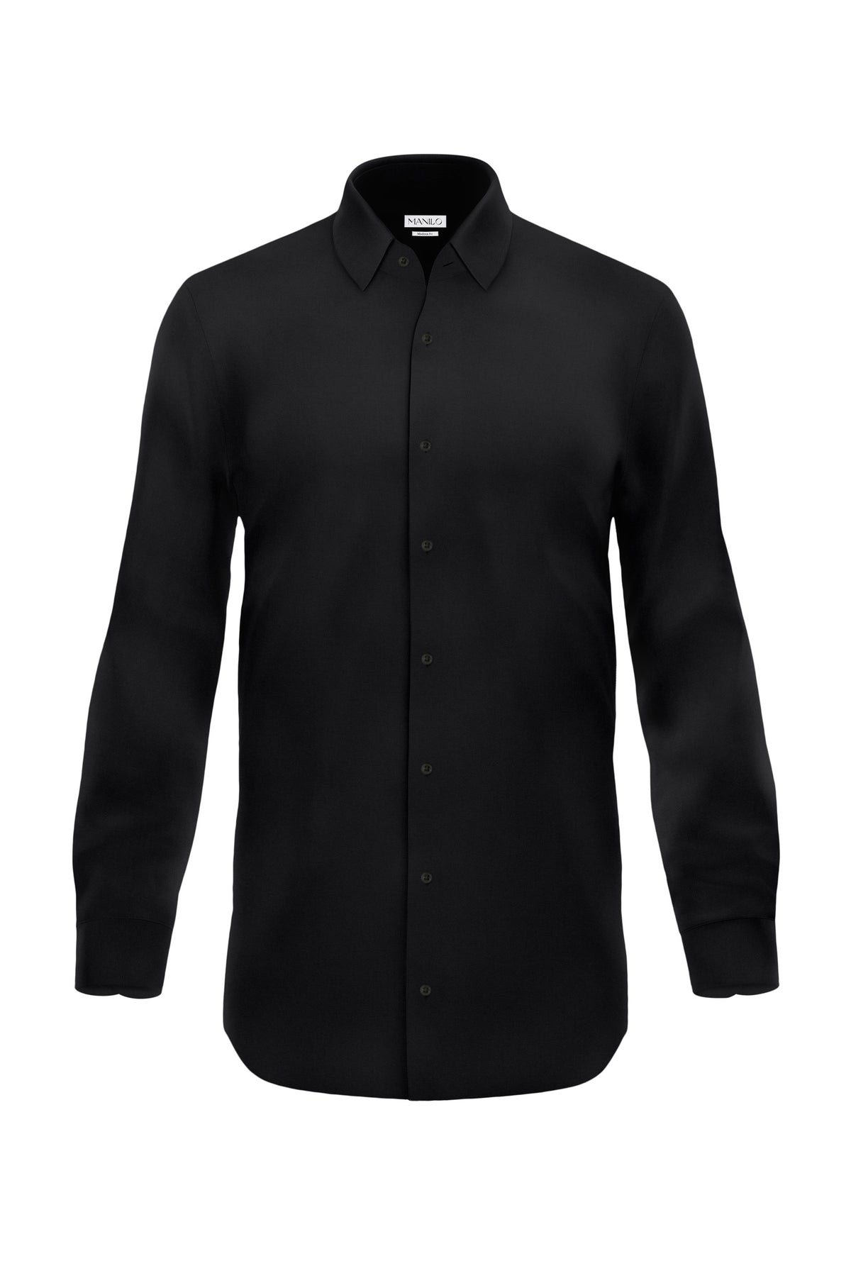 Chemise en sergé bleu foncé de haute qualité Modern Fit (coupe droite)