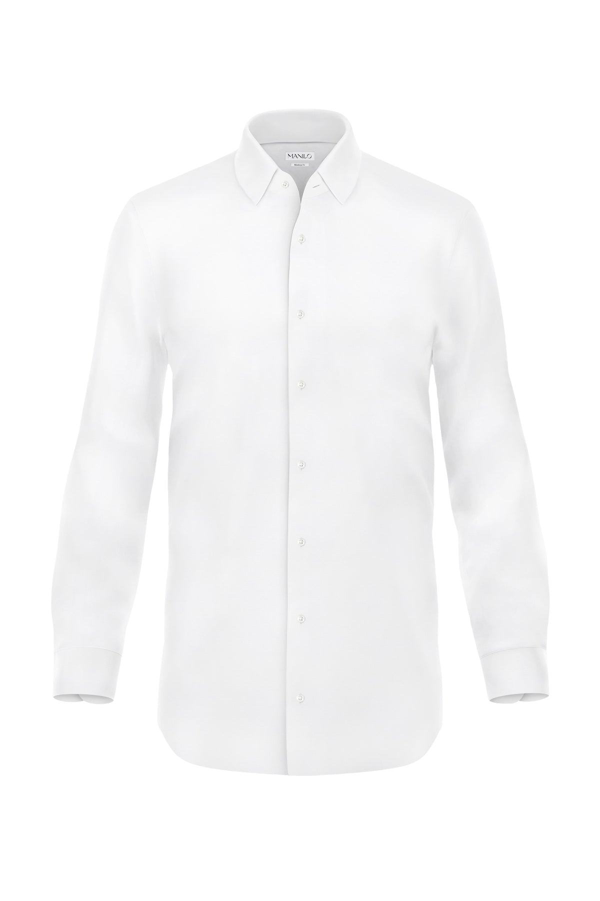 Chemise en sergé blanc de haute qualité Modern Fit (coupe droite)