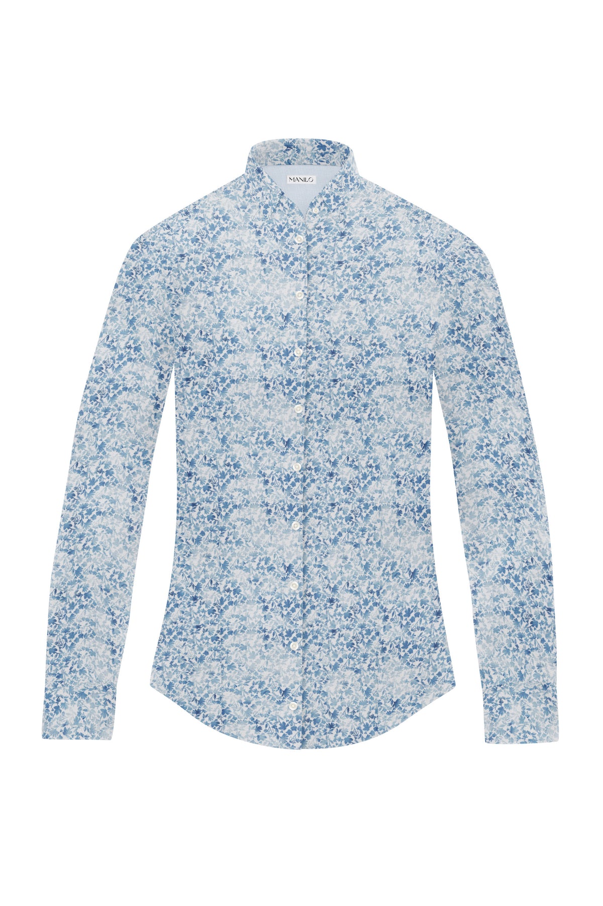 Blouse stretch SOPHIE avec imprimé floral en bleu (art. 2111D-S)