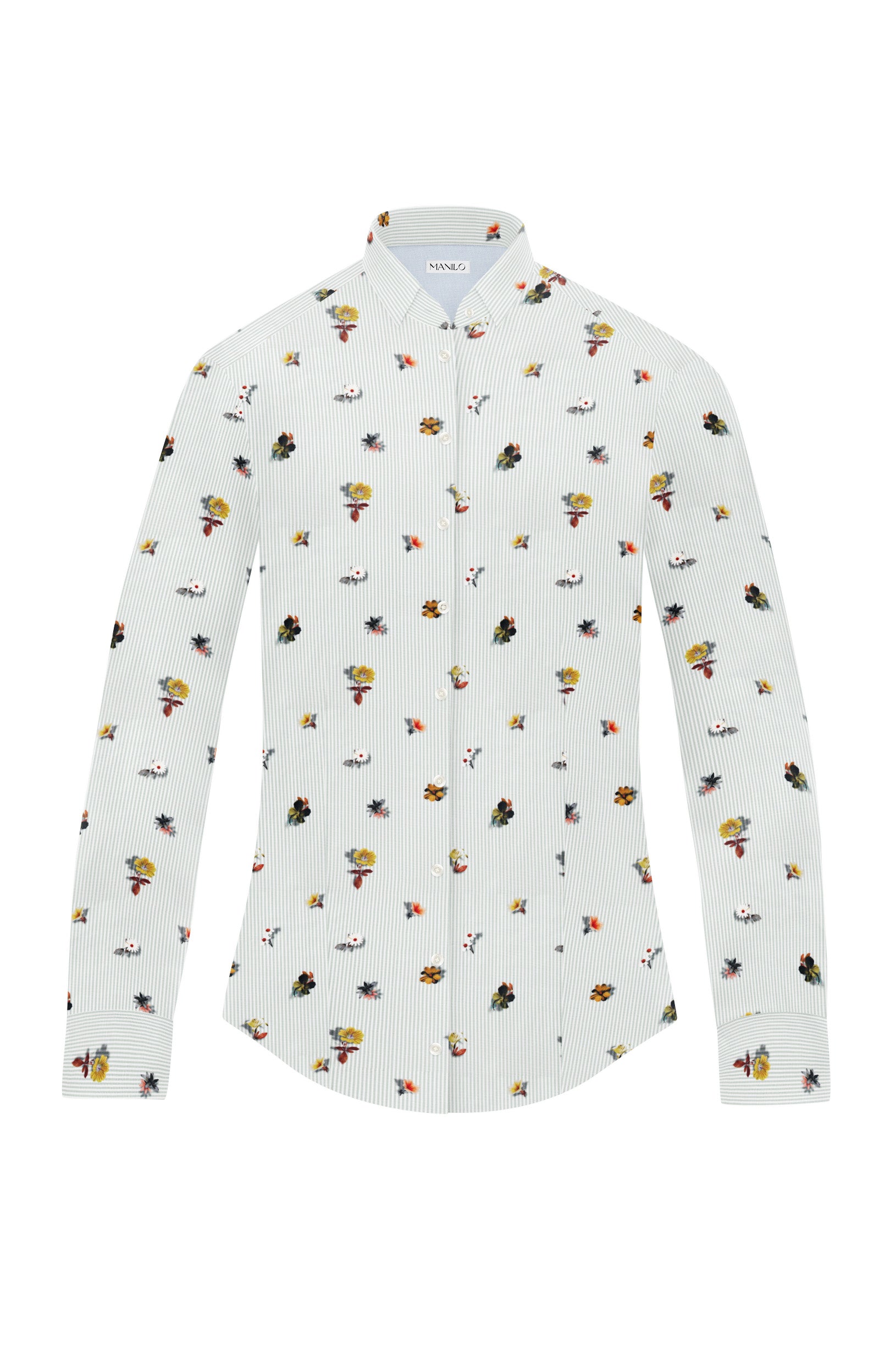 Blouse stretch SOPHIE avec imprimé floral en vert (art. 2116D-S)