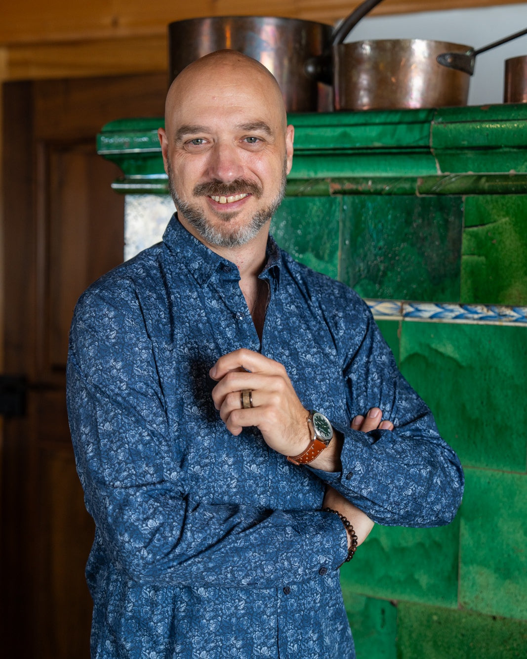 Casual shirt with floral print blue (Art. 2309-C)